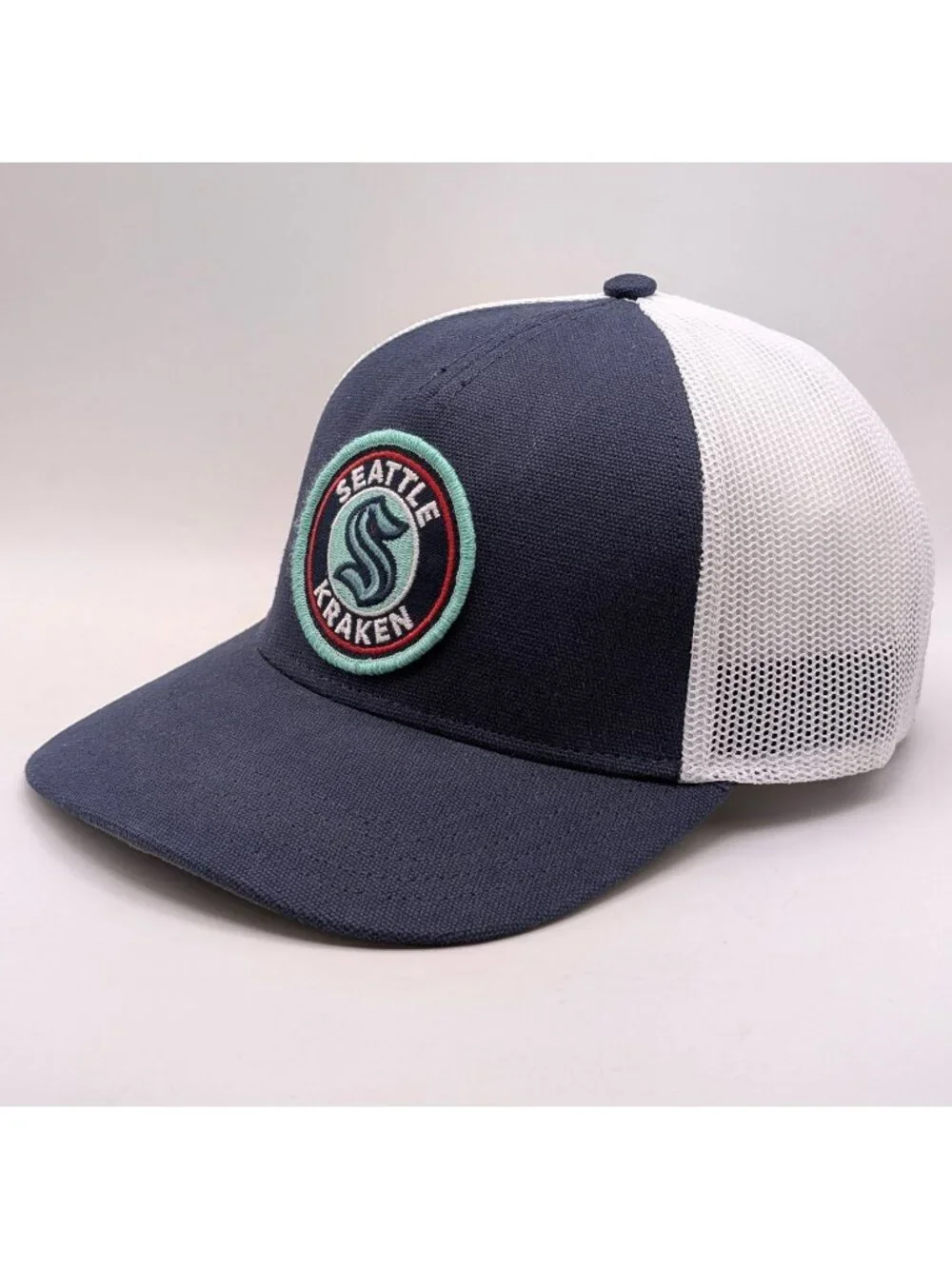 American Needle Seattle Kraken NHL Hat Hockey Snapback Navy Blue White Mesh Cap